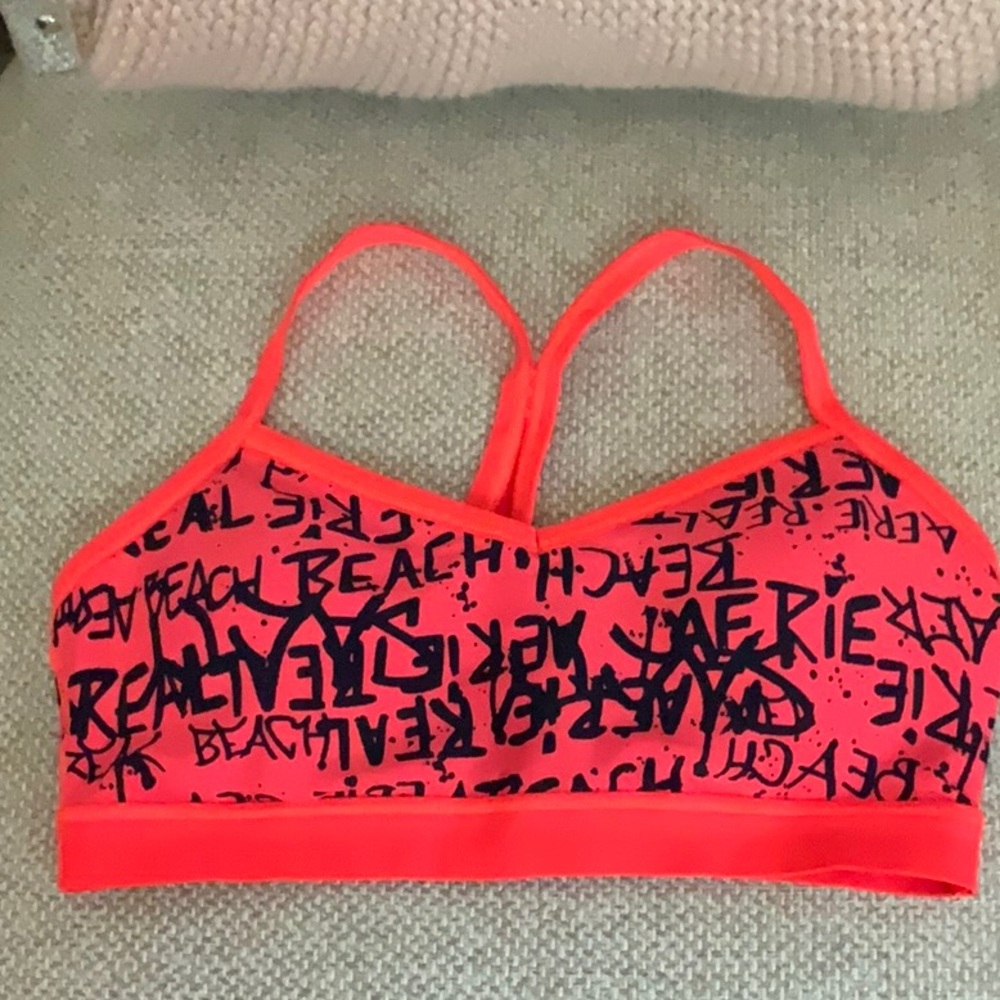 Aerie Sports Bra in Neon Orange sz M
